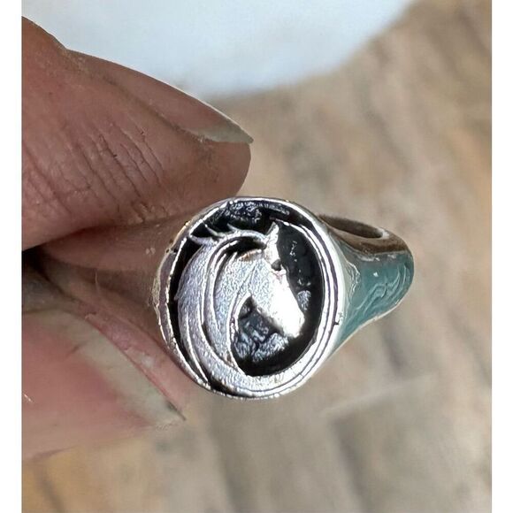 Ring, Horse Head Sterling Silver Ring, New, size 7, Hand Made, Artisan, Unique - Picture 1 of 7